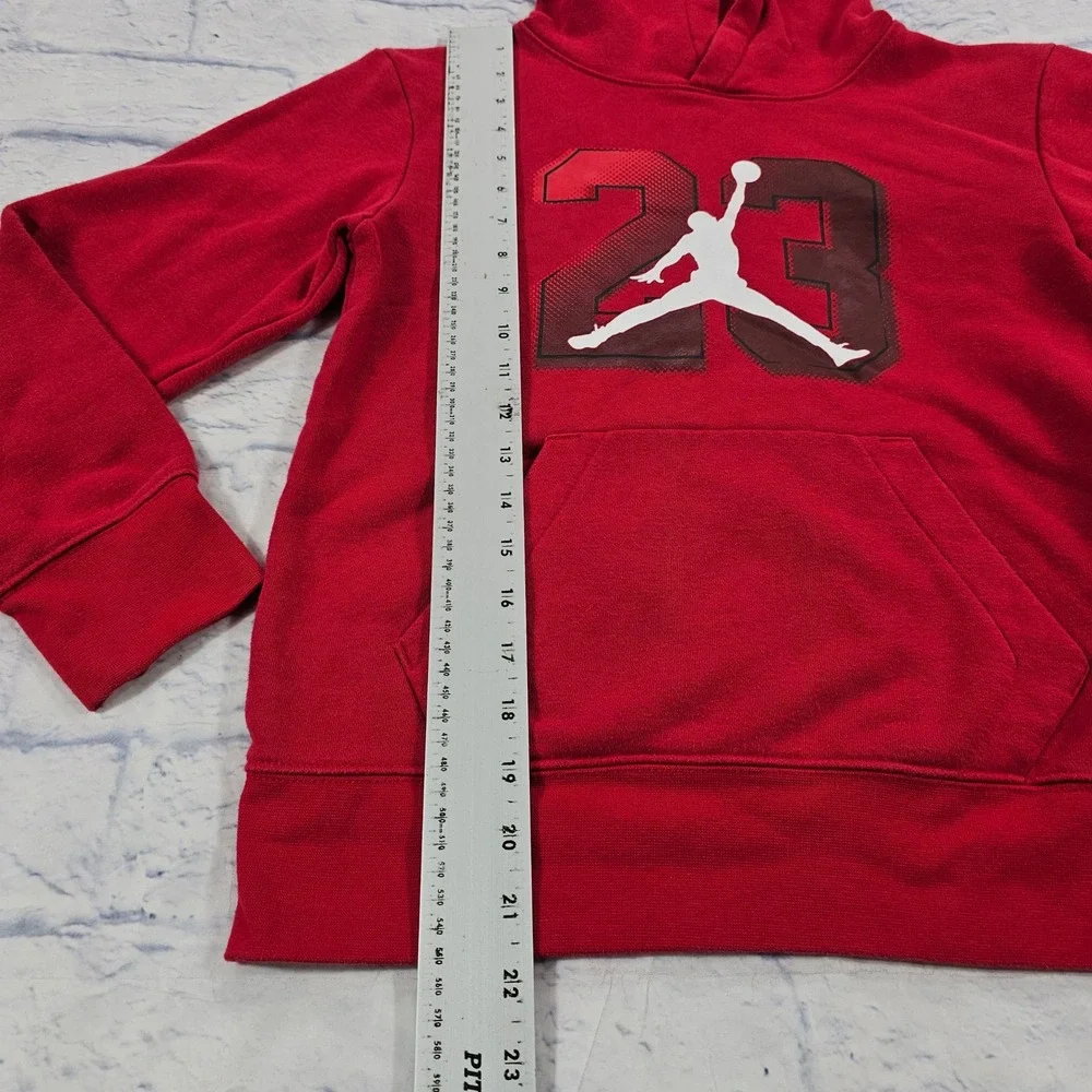 Jordan Hoodie Kids M 10-12 Red Jumpman 23 Graphic Fleece Pullover 807421-739744